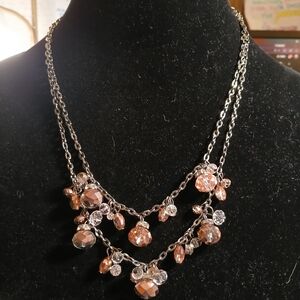 Simply Vera Wang Chic Silver and Pink Gemstone Necklace